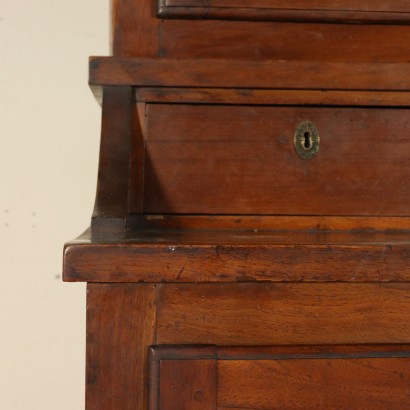 Bureau Bookcase Two Doors Walnut Italy Early 1800s