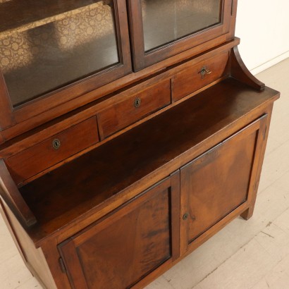 Bureau Bookcase Two Doors Walnut Italy Early 1800s