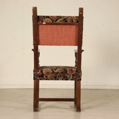 Large Walnut Throne Manufactured in Italy First Half of 1700s