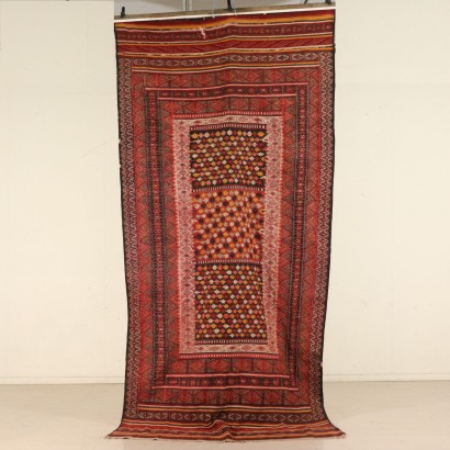 Kilim Carpet Morocco Cotton Wool Handmade 1940s-1950s