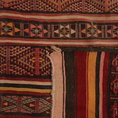 Kilim Carpet Morocco Cotton Wool Handmade 1940s-1950s