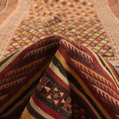 Kilim Carpet Morocco Cotton Wool Handmade 1940s-1950s