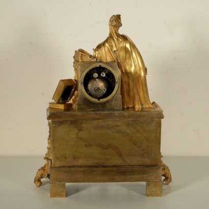 Neo-Gothic Table Clock Gilded Bronze France Mid 19th Century