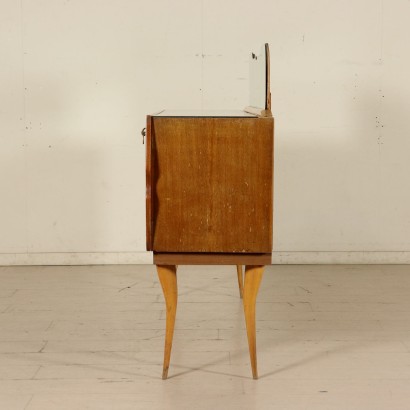 Buffet with Mirror Mahogany Oak Veneer Vintage Italy 1950s-1960s