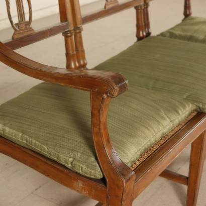 Walnut Neoclassical Sofa Cane Seat Italy Late 1700s