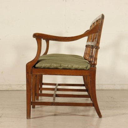 Walnut Neoclassical Sofa Cane Seat Italy Late 1700s