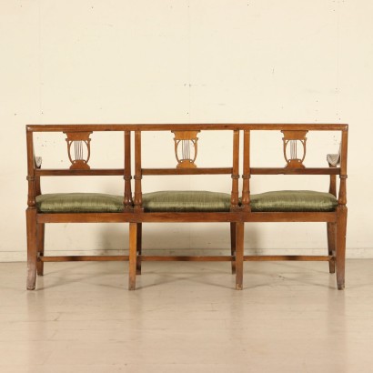 Walnut Neoclassical Sofa Cane Seat Italy Late 1700s
