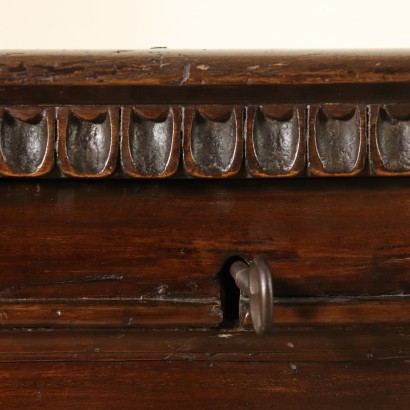 Walnut Storage Bench Manufactured in Italy Second Half of 1700s