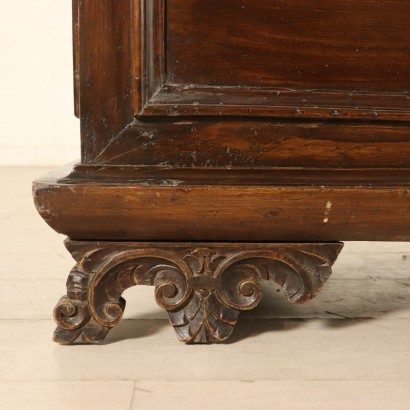 Walnut Storage Bench Manufactured in Italy Second Half of 1700s