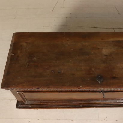 Walnut Storage Bench Manufactured in Italy Second Half of 1700s