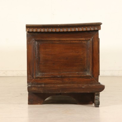 Walnut Storage Bench Manufactured in Italy Second Half of 1700s