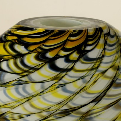 Vase Blown Glass Manufactured in Murano Italy Second Half of 1900s