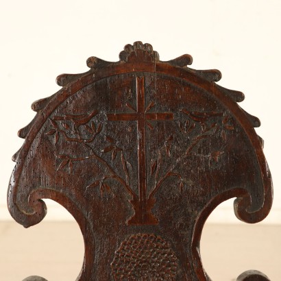 Chestnut and Walnut Stool Manufactured in Italy 18th Century