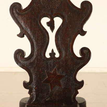 Chestnut and Walnut Stool Manufactured in Italy 18th Century