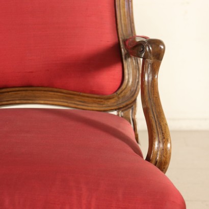 Paire de Fauteuils Baroque tardif Noyer Italie Première moitié '700