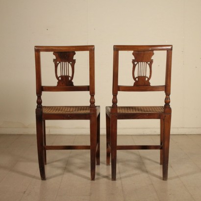 Paire de Chaises Néo-classical Noyer Italie Dernier quart '700