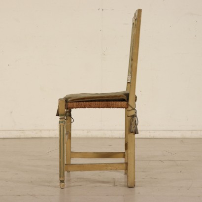 Gruppe 8 Stühle in Holz Geschnitzt und Lackiert