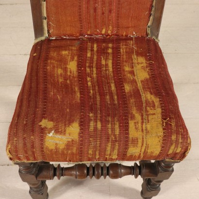 Four Spool Walnut Chairs Italy First Half of 1700s