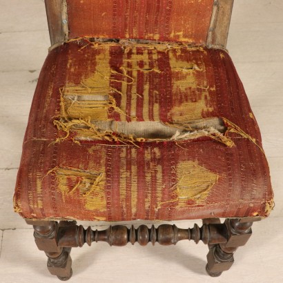 Four Spool Walnut Chairs Italy First Half of 1700s