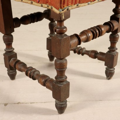 Four Spool Walnut Chairs Italy First Half of 1700s