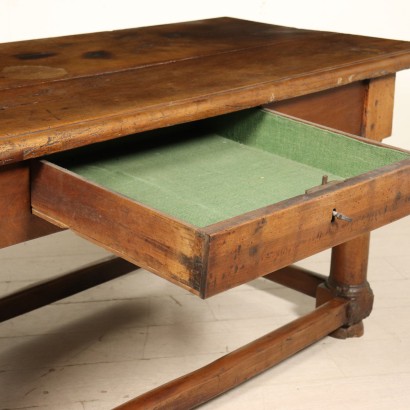 Solid Walnut Large Table Manufactured in Italy Late 1600s