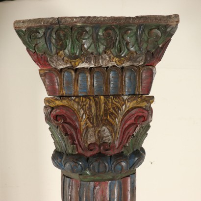 Pair of Ethnic Columns Manufactured in Italy Early 1900s