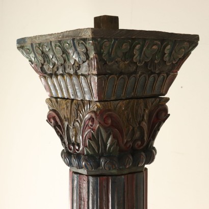 Pair of Ethnic Columns Manufactured in Italy Early 1900s