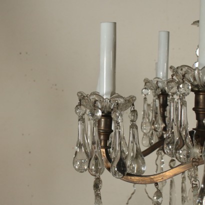 Large Chandelier Crystal Pendants Italy Early 1900s