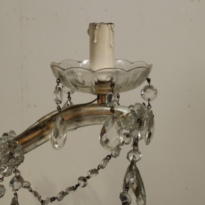 Lustre à six Bras Verre Cristal Fabriqué en Italie Premier '900