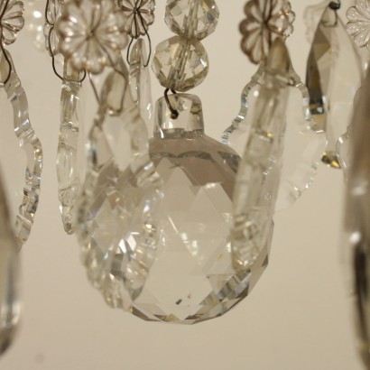 Lustre à huit bras Laiton Cristal Fabriqué en Italie Moitié '900