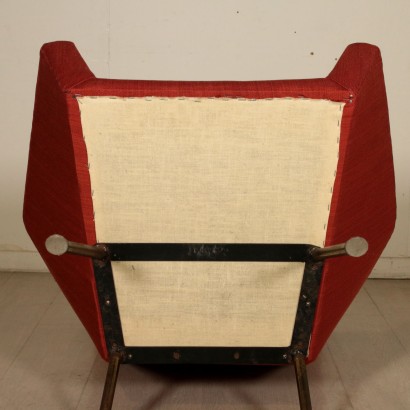 Armchair Foam Padding Fabric Upholstery Vintage Italy 1950s-1960s