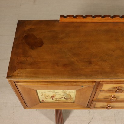 Buffet Mahogany Veneer Vintage Italy 1940s-1950s