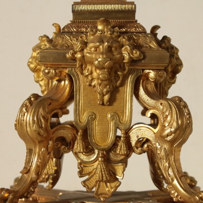 Vase Bronze doré Marbre blanche Cristal Italie Fin'800 Début'900