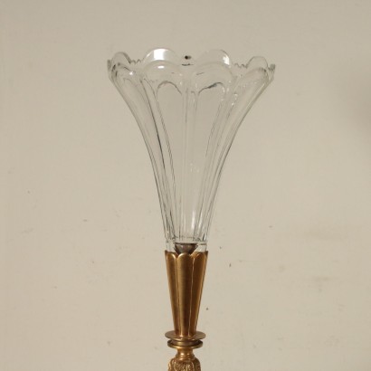 Vase Bronze doré Marbre blanche Cristal Italie Fin'800 Début'900