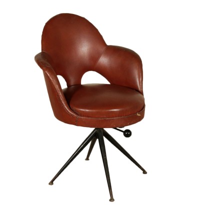 Fauteuil Pivotant Répandu Similcuir Vintage Italie Années 60