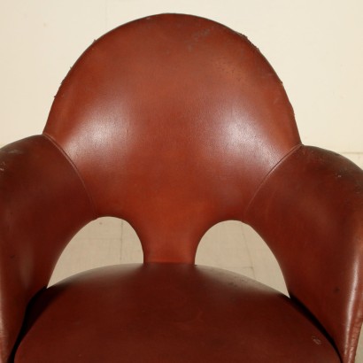 Fauteuil Pivotant Répandu Similcuir Vintage Italie Années 60