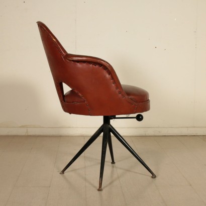 Fauteuil Pivotant Répandu Similcuir Vintage Italie Années 60