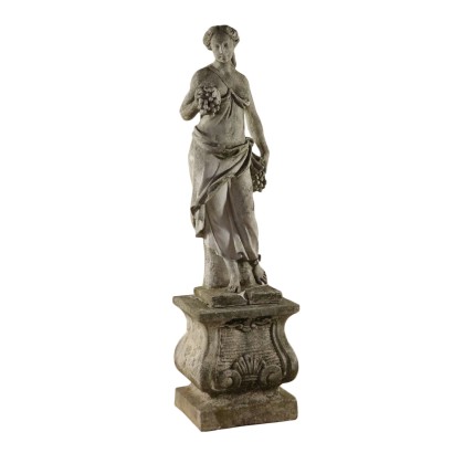 Garden Statue Woman with Flowers Grapes Late 18th-Early 19th Century