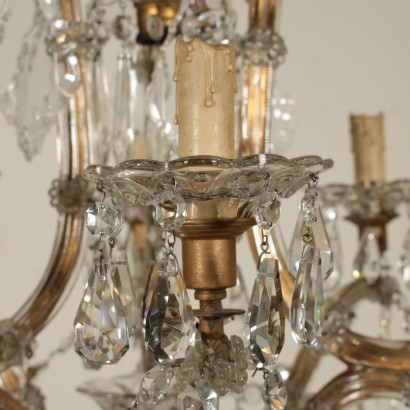 Maria Theresa Six Arm Glass Chandelier Italy Late 19th Century