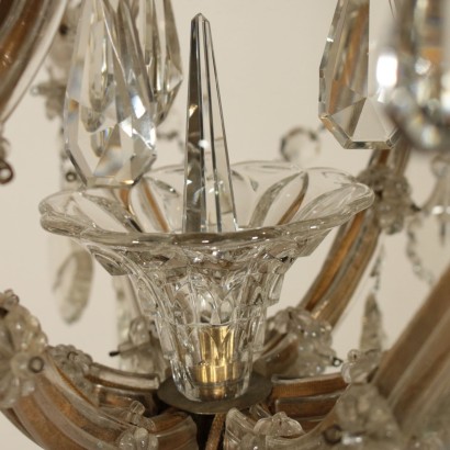 Maria Theresa Six Arm Glass Chandelier Italy Late 19th Century