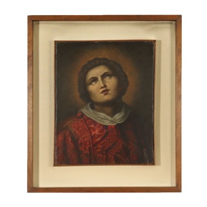 Young Saint in Ecstasy Oil on Canvas 18th Century