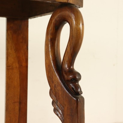 Console Table with Carved Swans Walnut Italy 19th Century