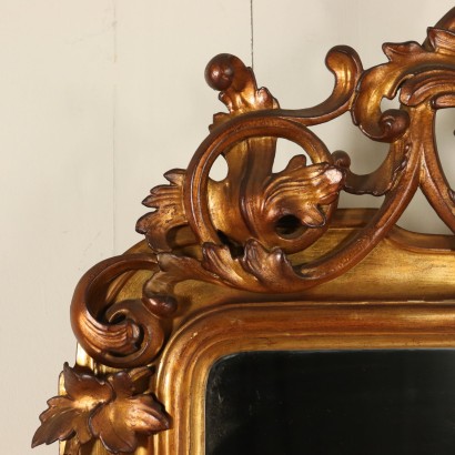 Grand Miroir Bois doré Fabriqué en Italie Premier '900