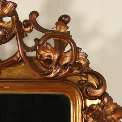 Large Shaped Mirror with Carvings Italy Early 20th Century