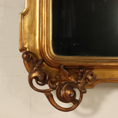 Grand Miroir Bois doré Fabriqué en Italie Premier '900