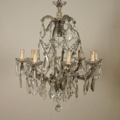 Marie Therese Chandelier Crystal Pendants Italy Early 1900s