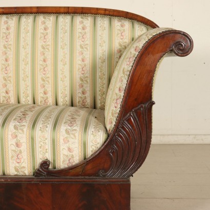 Carved Antique Sofa Mahogany Italy Second Quarter of 1800s