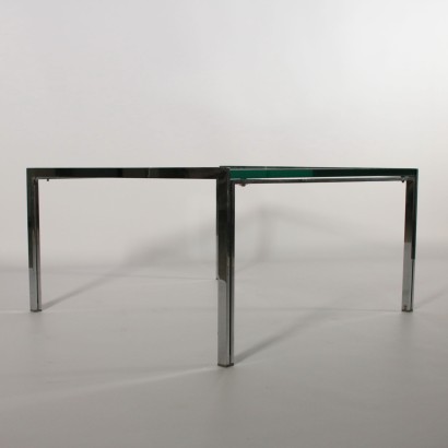 Coffee Table Manufactured in Ross Littell for ICF Steel Glass Italy