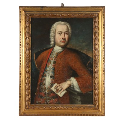 Portrait of Gentleman Oil on Canvas 18th Century