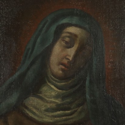 The Madonna in Sorrow Oil on Canvas 18th Century